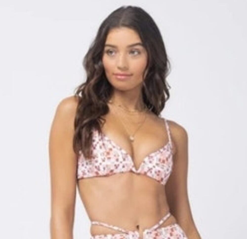 L*Space Helena Bikini Top in Block Party Size Small NWT